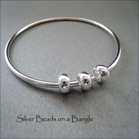 BA - Silver beads on a bangle