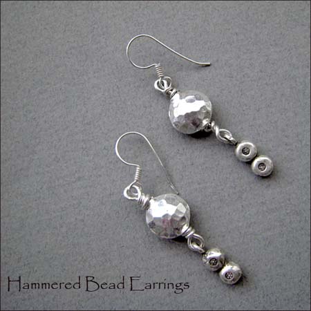 E - Hammered Bead Earrings