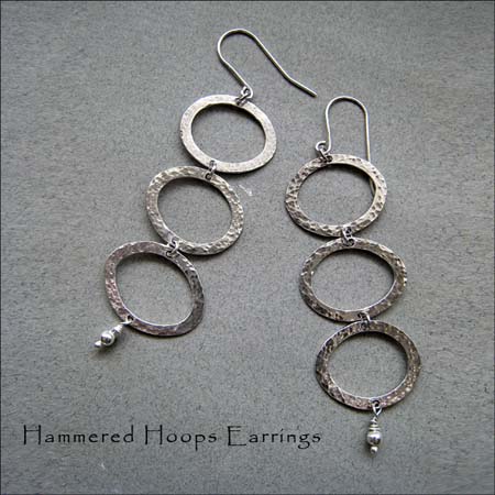 E - Hammered Hoops Earrings