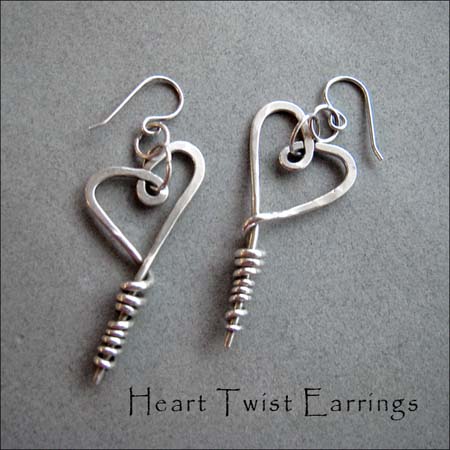 E - Heart Twist Earrings