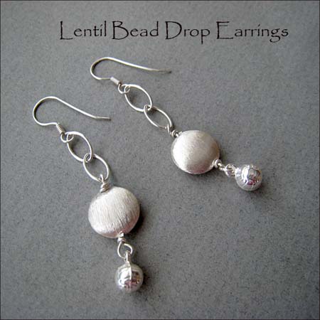 E - Lentil Bead Drop Earrings