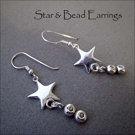 E - Star & Bead Earrings