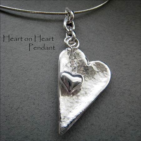 N - Heart on Heart Pendant