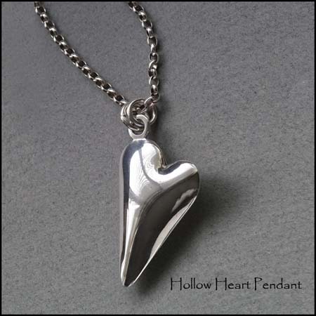 N - Hollow Heart Pendant