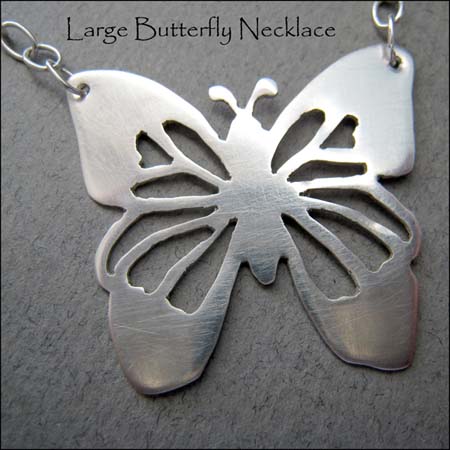 N - Large Butterfly Necklace
