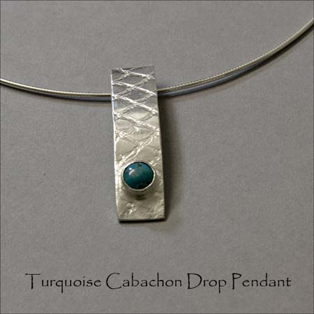 N - Turquoise Cabachon Drop Pendant
