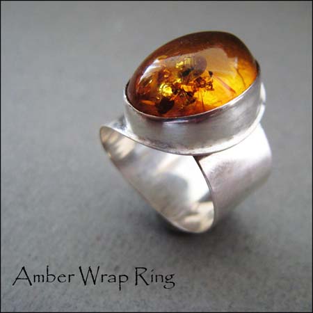 R - Amber Wrap Ring