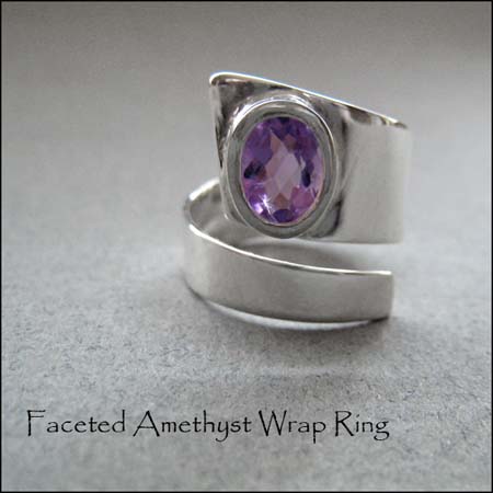 R - Faceted Amethyst Wrap Ring