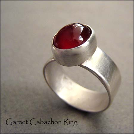 R - Garnet Cabachon Ring