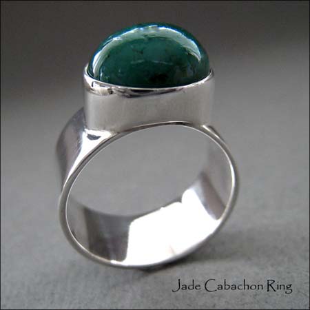 R - Jade Cabachon Ring
