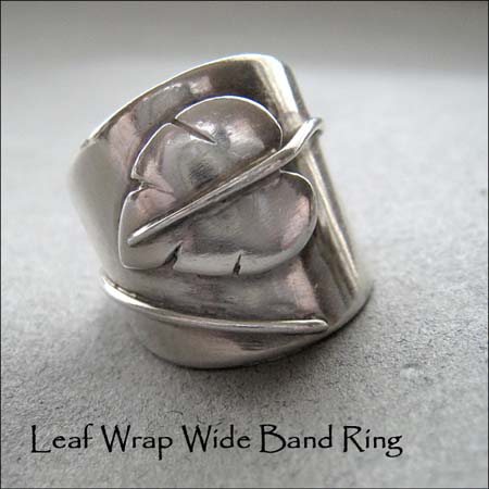 R - Leaf Wrap wide Band Ring