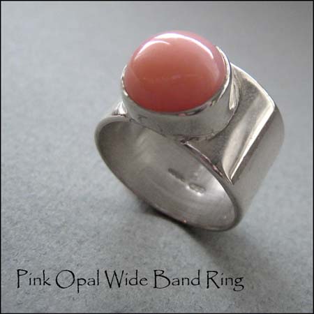 R - Pink Opal Wide Band Ring