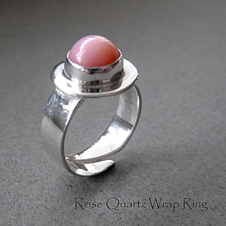 R - Rose Quartz Wrap Ring 