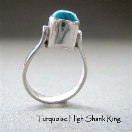 R - Turquoise High Shank Ring
